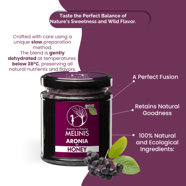 Organic Acacia Honey with Organic Aronia Berries Spread, 230 g