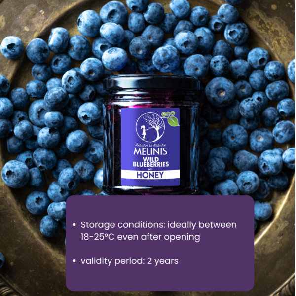 Organic Acacia Honey with Organic Wild Blueberries Whole Fruit