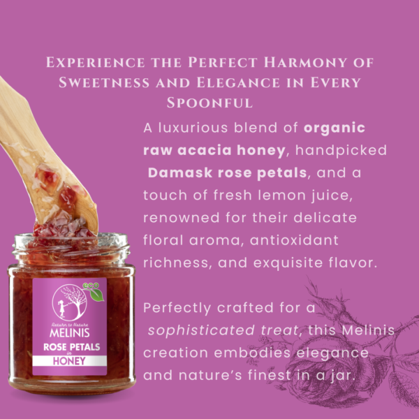 Organic Acacia Honey with Rose Petals