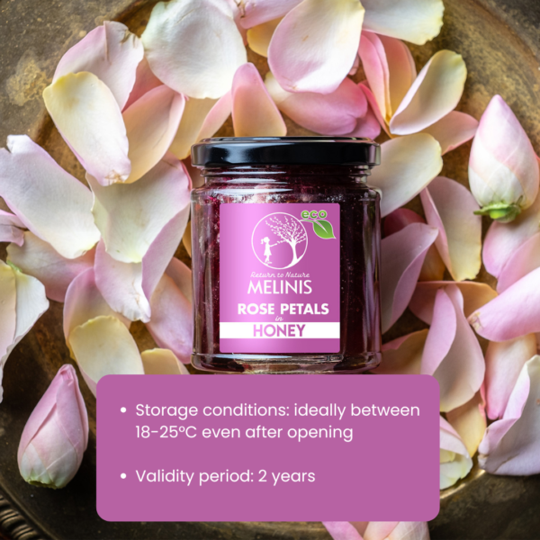 Organic Acacia Honey with Rose Petals