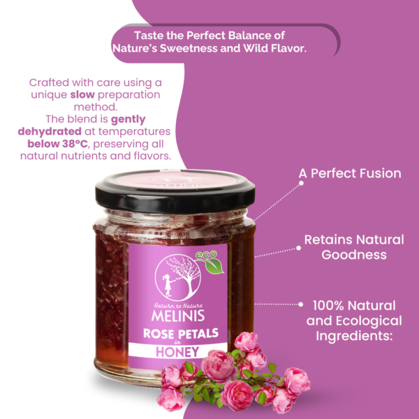 Organic Acacia Honey with Rose Petals
