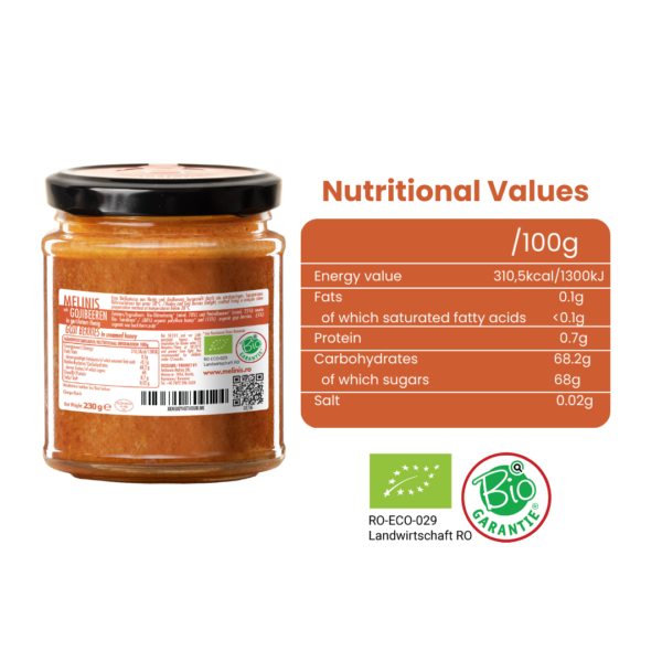 Organic Multiflower Honey with Raw Organic Goji Berry & Sea Buckthorn