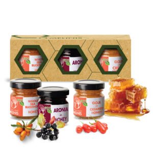 Vitamin Explosion - Set 3 x 40 g - Organic Honey  With Sea Buckthorn, Aronia and Goji Berry